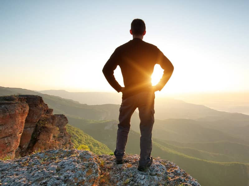 man on mountain