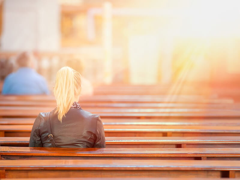 Woman in church 